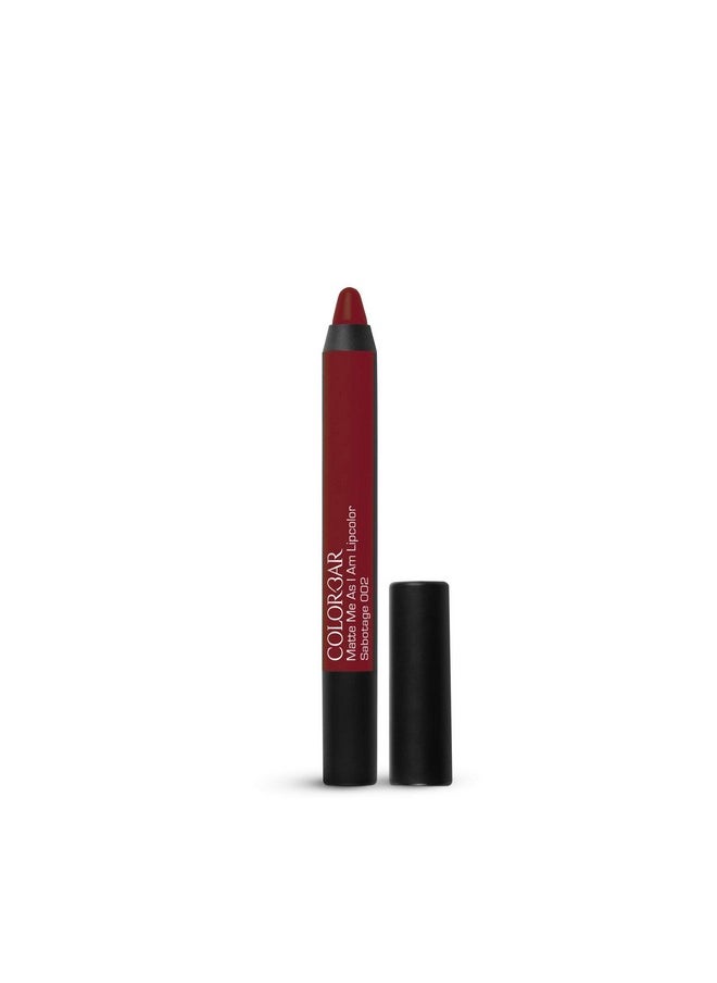 Matte Me As I Am Lipcolor-Sabotage, Red, 2.8 G | Moisturize And Condition Lips| Long Lasting| Waterproof And Smudge-Proof