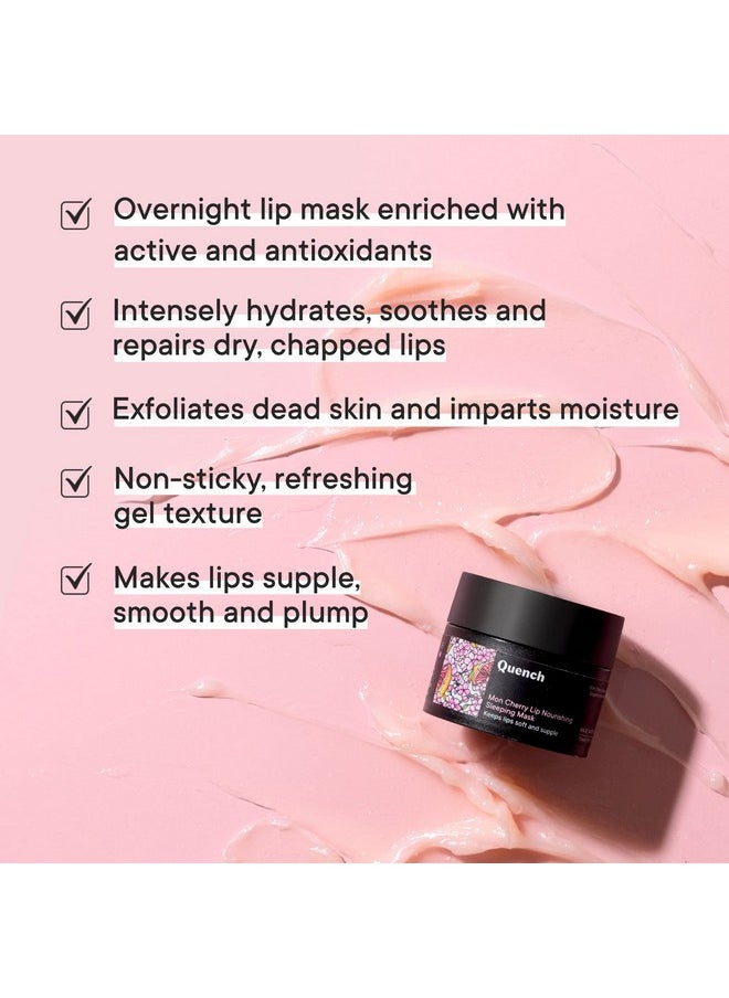 Quench Nourishing Korean Lip Balm With Squalane & Cherry Blossom | Sleeping Mask To Hydrate & Repair Dry, Chapped Lips | Boosts Collagen & Instantly Plumps Lips | Made In Korea (15Ml)