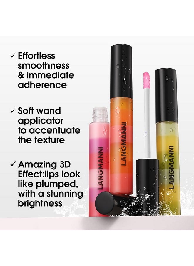 4 Pack Get Glossy Lip Oil Set - Hydrating, Long-Lasting Lip Gloss With Silky Texture - Moisturizing, Non-Sticky Formula For Soft, Shiny Lips - For All Skin Tones And Daily Wear