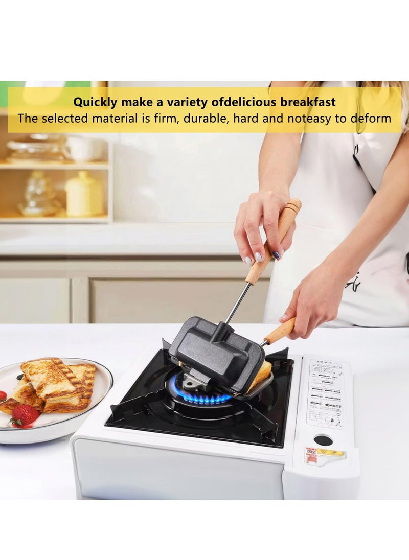 Hot Sandwich Maker, Double-Sided Sandwich Baking Pan, Double Sided Frying Pan for Breakfast, Hot Dog Toaster, Campfire Sandwich Maker