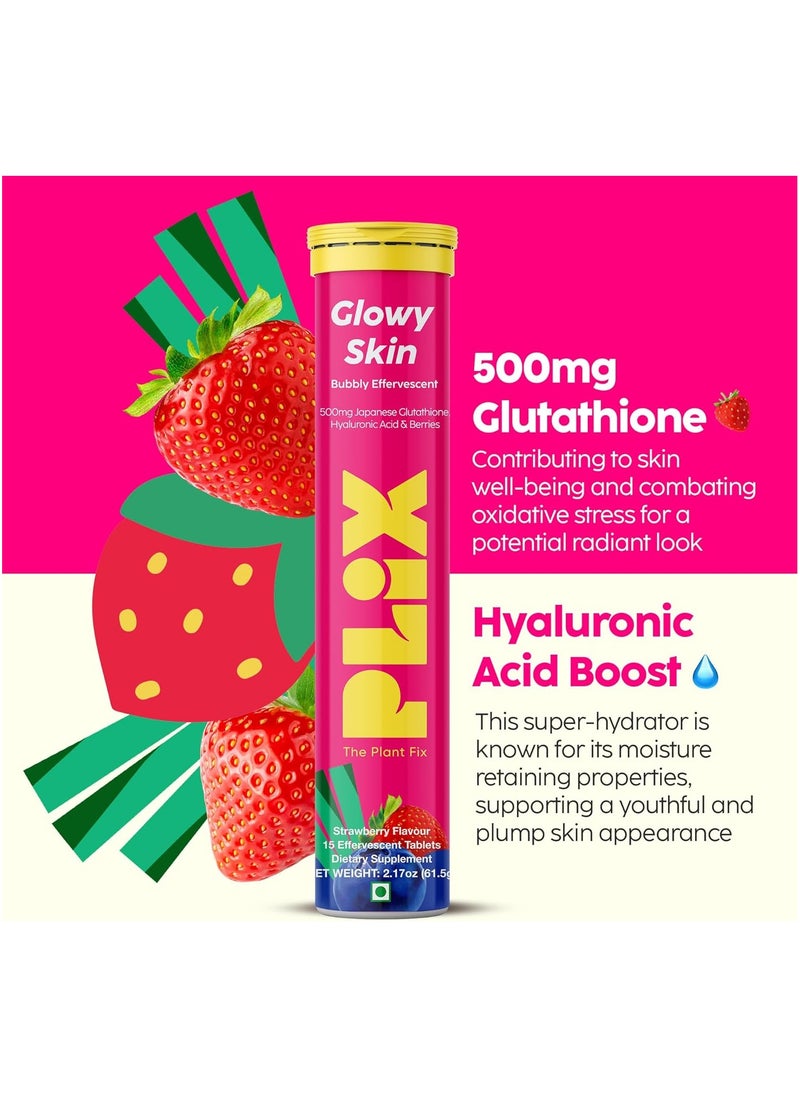 Glutathione Skin Glow 90 Effervescent Tablets 500MG Pack Of 6 Strawberry Flavour