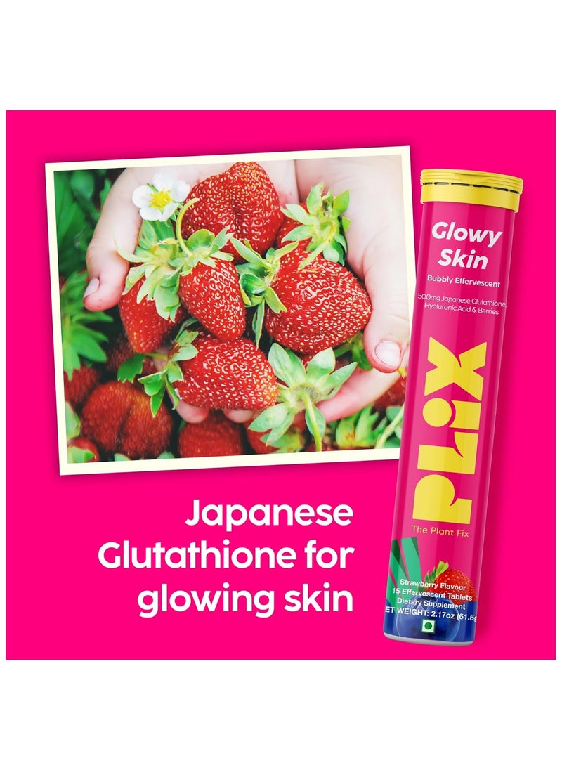 Glutathione Skin Glow 90 Effervescent Tablets 500MG Pack Of 6 Strawberry Flavour