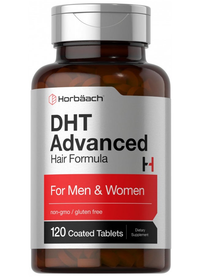 Horbäach   Dht Advanced Hair Formula | 120 Tablets | Non Gmo and Gluten Free Hair Formula Blend With Saw Palmetto, Kudzu, and Fo Ti