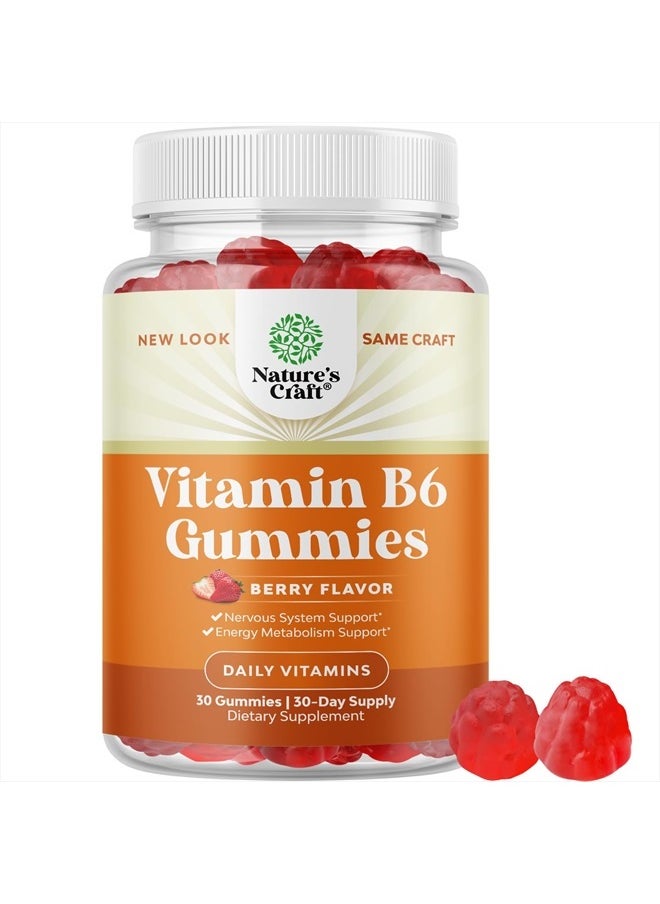 Potent Vitamin B6 Gummies for Adults - Vitamin B6 50mg Per Serving Gummy Vitamins for Women and Men for Immune Nerve and Mood Support - Vegan Kosher B6 Vitamins Gummies for Women and Men - 30 count