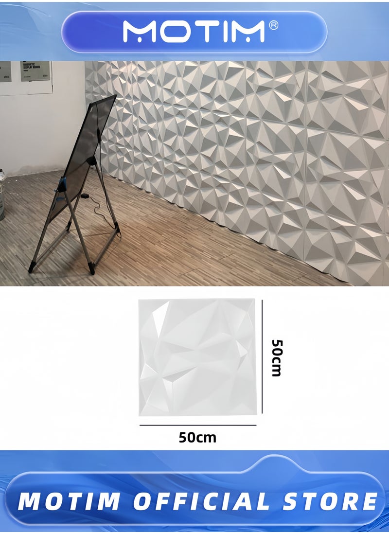 12PCS 3D Wall Panel PVC Board Wall Panel Live Broadcast Internet Celebrity Background Wall 50cm x 50cm