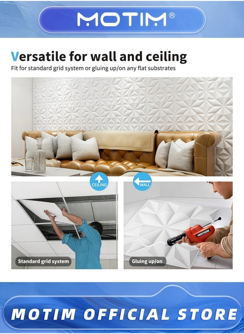 12PCS 3D Wall Panel PVC Board Wall Panel Live Broadcast Internet Celebrity Background Wall 50cm x 50cm