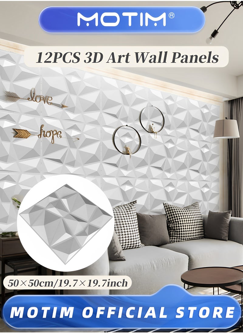 12PCS 3D Wall Panel PVC Board Wall Panel Live Broadcast Internet Celebrity Background Wall 50cm x 50cm