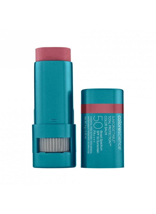 Colorescience Sunforgettable Total Protection Color Balm SPF 50, Mineral, Broad Spectrum, Buildable Lip & Cheek Color, Berry, 1 ct.