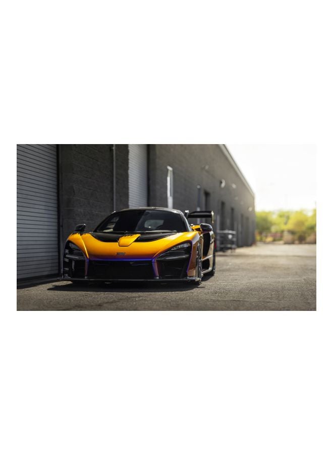 McLaren MSO Senna 2020 Themed Canvas Print With Frame Grey/Yellow/Green 100x56x3.5cm