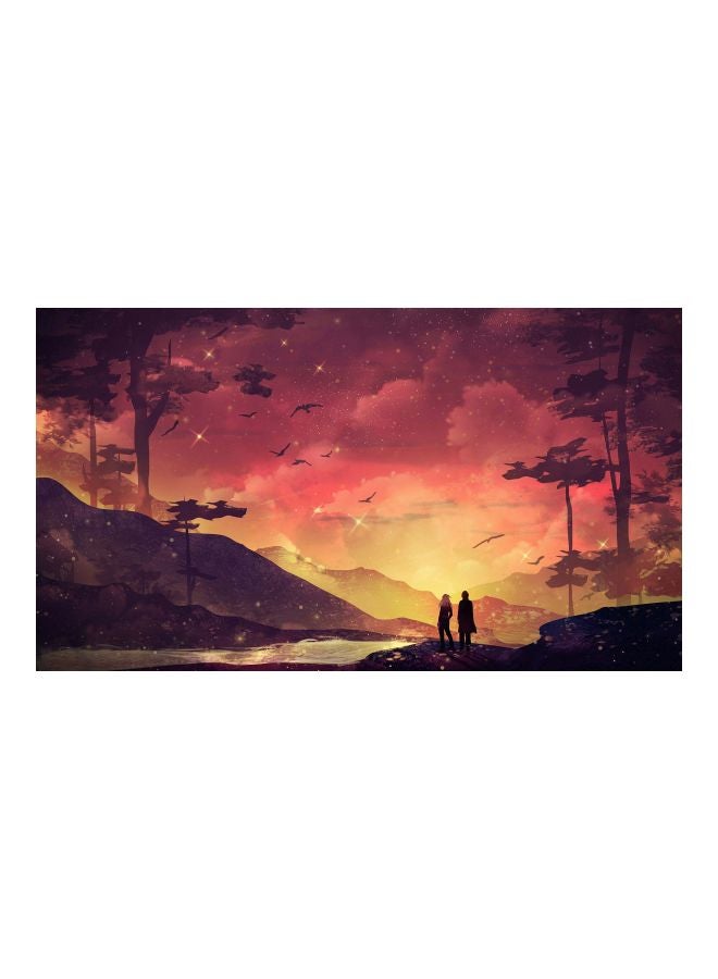 Lost Travellers Themed Canvas Print With Frame Red/Orange/Yellow 100x56x3.5cm