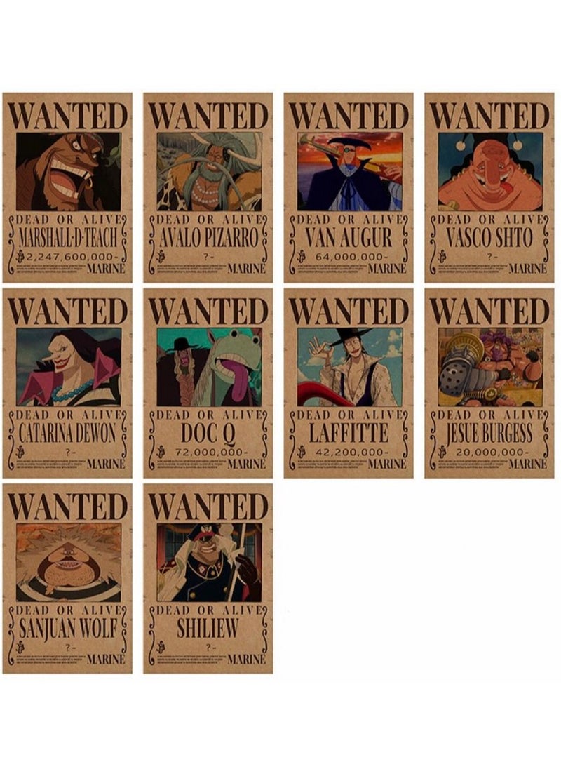 One Piece Wanted Reward Order Kraft paper Lufei Poster Dormitory Wallpaper