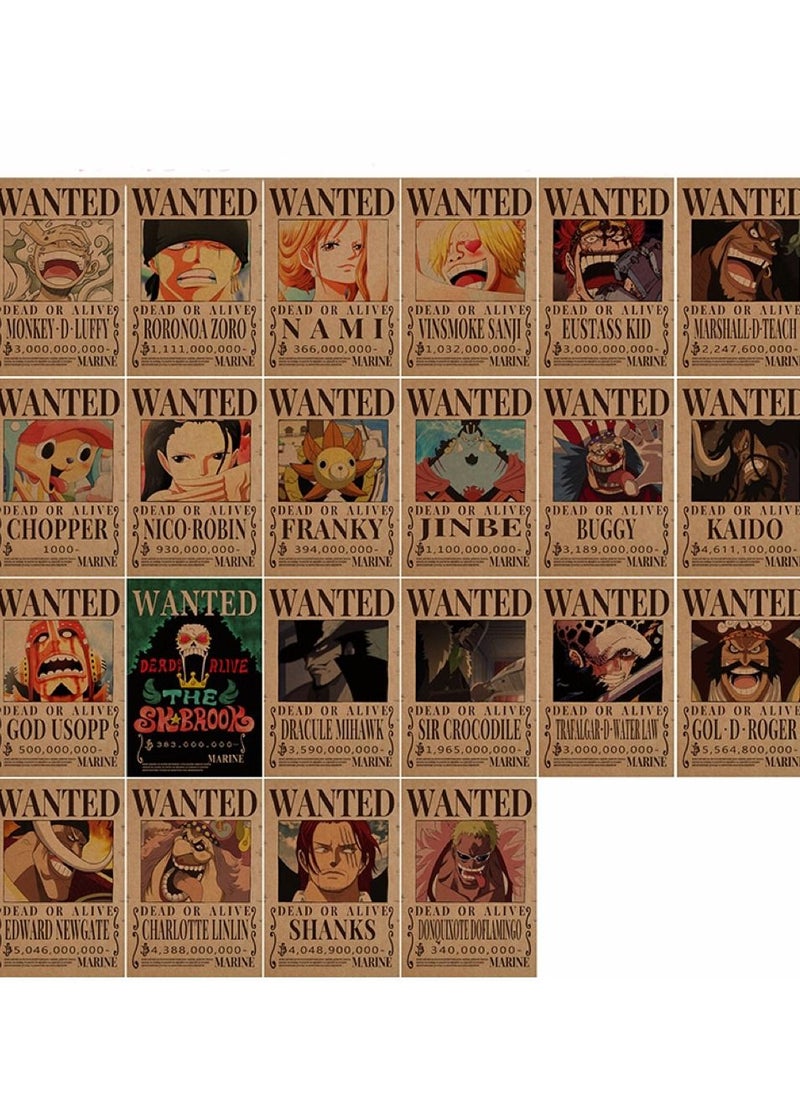 One Piece Wanted Reward Order Kraft paper Lufei Poster Dormitory Wallpaper