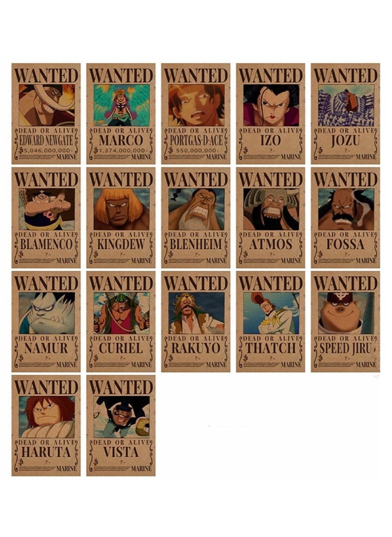 One Piece Wanted Reward Order Kraft paper Lufei Poster Dormitory Wallpaper