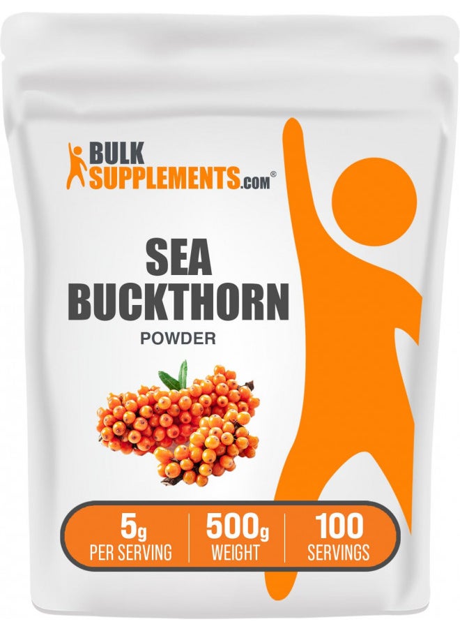 BULKSUPPLEMENTS.COM Sea Buckthorn Powder - Omega 7 Supplement, Superfood Powder - 5g of Sea Buckthorn Berry Powder per Serving, Fruit Powder (500 Grams - 1.1 lbs)