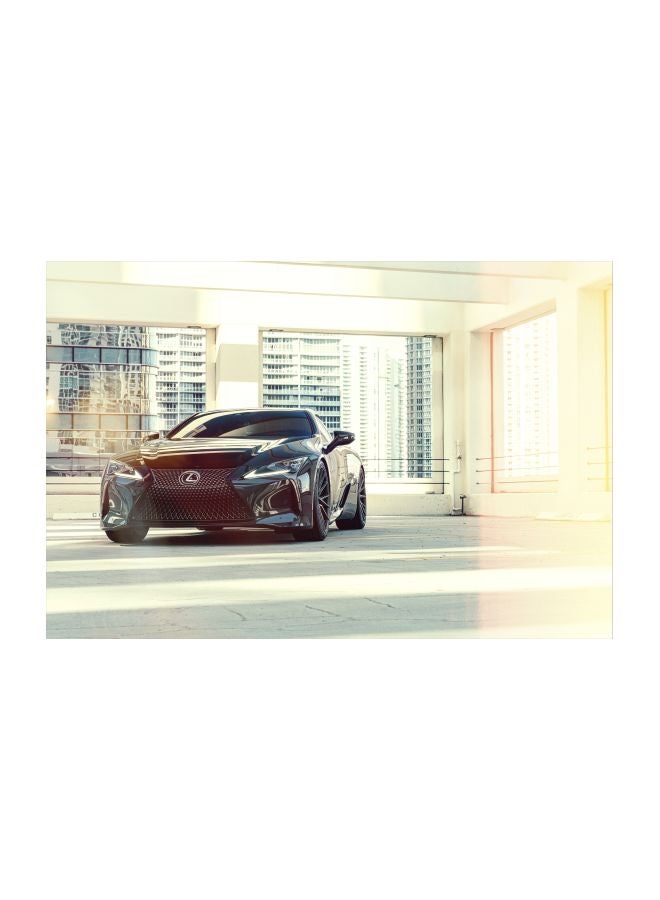 Lexus LC500 Canvas Print With Hidden Frame Black/Beige/White 100x67cm