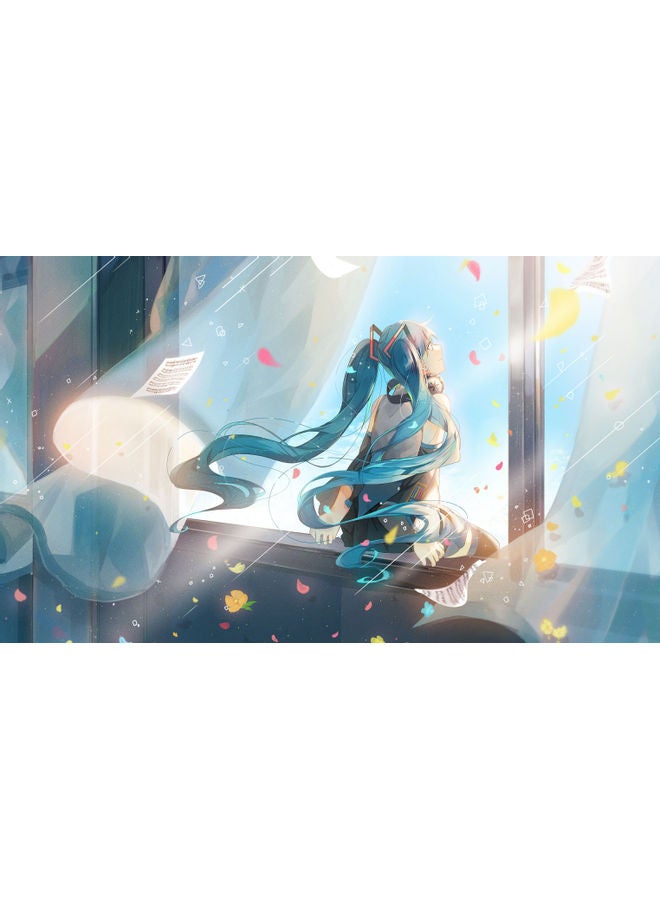 Hatsune Miku Vocaloid Anime Themed Canvas Framed Painting Multicolour 100x59x3.5cm