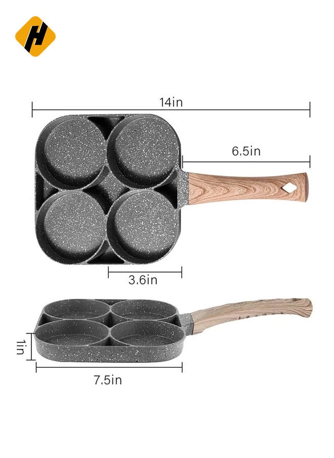 Non-Stick Frying Pan with 4 Hole Pancake Pan Fried Egg Burger Pan