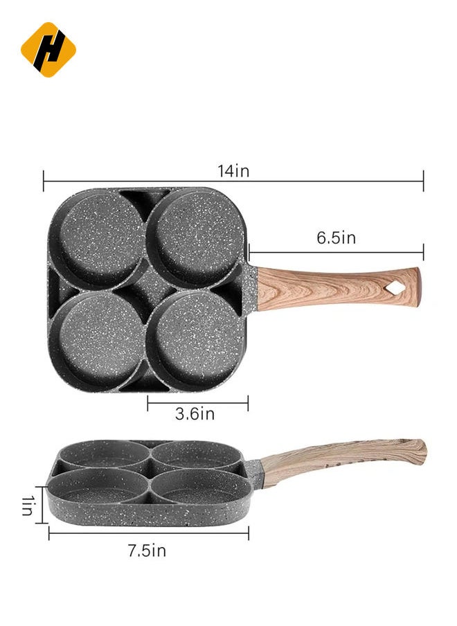 Non-Stick Frying Pan with 4 Hole Pancake Pan Fried Egg Burger Pan