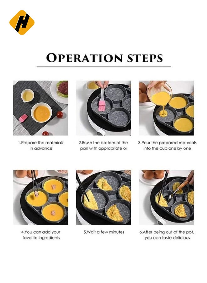 Non-Stick Frying Pan with 4 Hole Pancake Pan Fried Egg Burger Pan