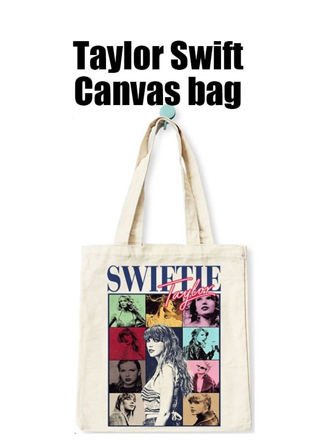 Canvas Bag for 1989 Album Polychromatic, Canvas Tote Bag Aesthetic for Women, Singer Tote Bag for Taylor Swift Fans, Gift Bag Music Lover Albums Tour Casual Shopping,Large Capacity for Canvas Bag