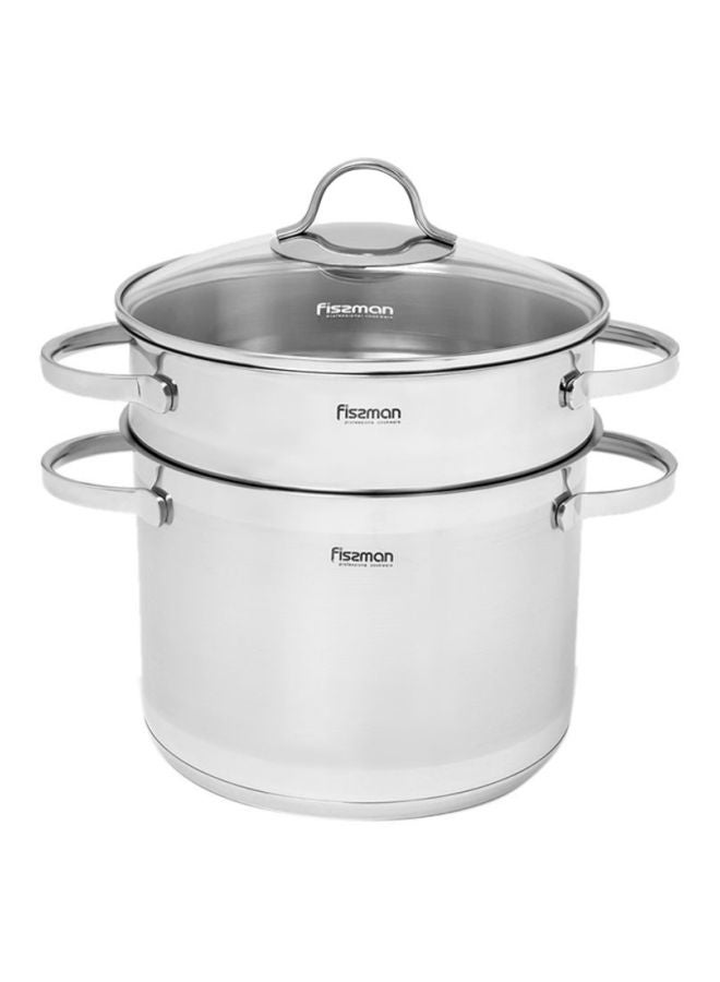 Stainless Steel Gabriela Casserole With Lid And Steamer Insert Silver