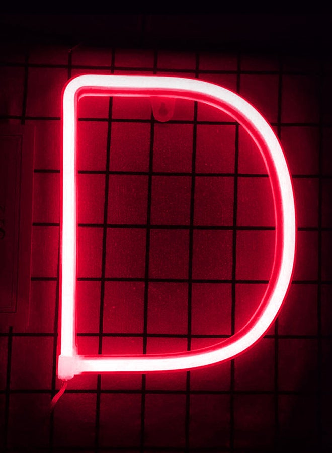 LED Neon Flex Letter Light D Transparent 18.5x30cm