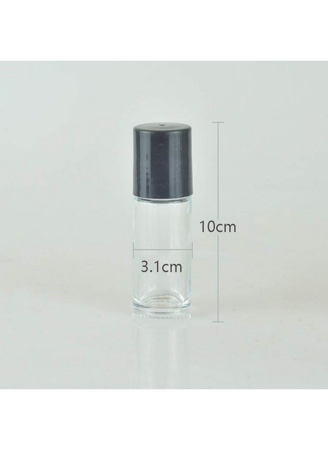 4 Pcs 30Ml Deodorant Glass Roller Bottles With Plastic Roller Ball Black Cap Leak-Proof Massage Roll On Bottles Containers