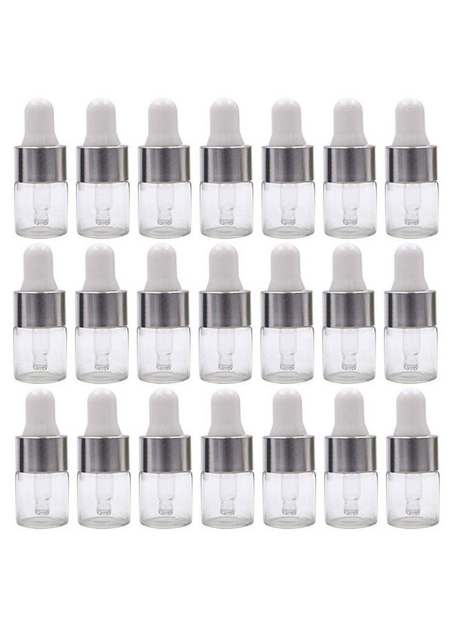 50Pcs Clear Glass Dropper Bottles Mini Essential Oil Vials With Glass Eye Dropper Empty Cosmetic Lotion Sample Bottles Refillable Diy Cosmetic Container Liquid Perfume (2Ml)