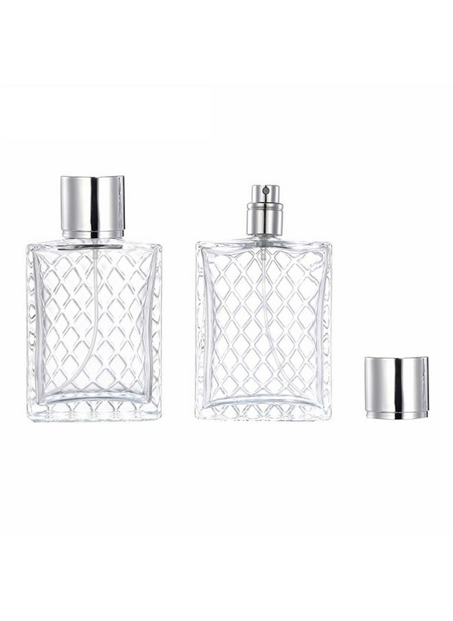 4 Pcs 50Ml/1.7Oz Glass Perfume Bottle Empty Fine Mist Atomizer Refillable Travel Perfume Spray Bottles Essential Oil Fragrance Dispenser Bottle Container