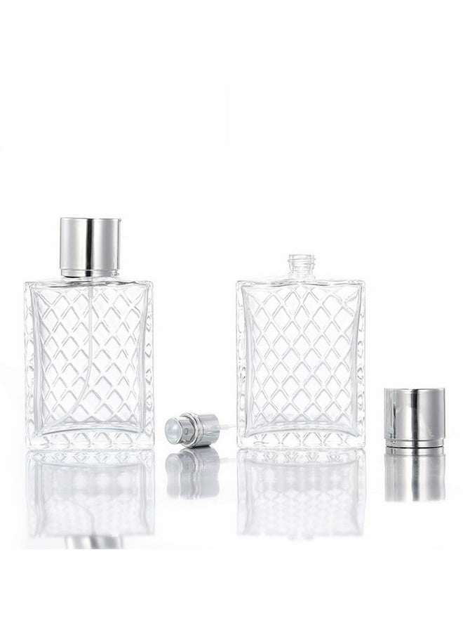 4 Pcs 50Ml/1.7Oz Glass Perfume Bottle Empty Fine Mist Atomizer Refillable Travel Perfume Spray Bottles Essential Oil Fragrance Dispenser Bottle Container