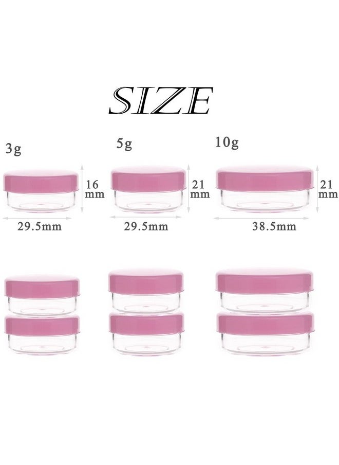 5 Gram Sample Containers With Lids, Mini Makeup Containers, Empty Plastic Travel Cosmetic Containers With Labels(100 Count, Pink Lid)