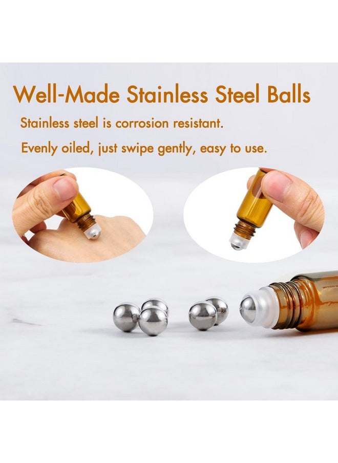 3Ml Roller Bottles 24Pack Amber Thick Glass Essential Oil Roller Bottles Stainless Steel Roller Ball With 2 Droppers