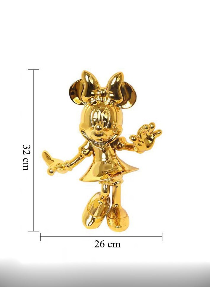 Creative Light Luxury Mickey & Minnie Mouse Doll Decorations - Trendy Cartoon Ornaments for Living Room, Children's Room, and Storefront Displays