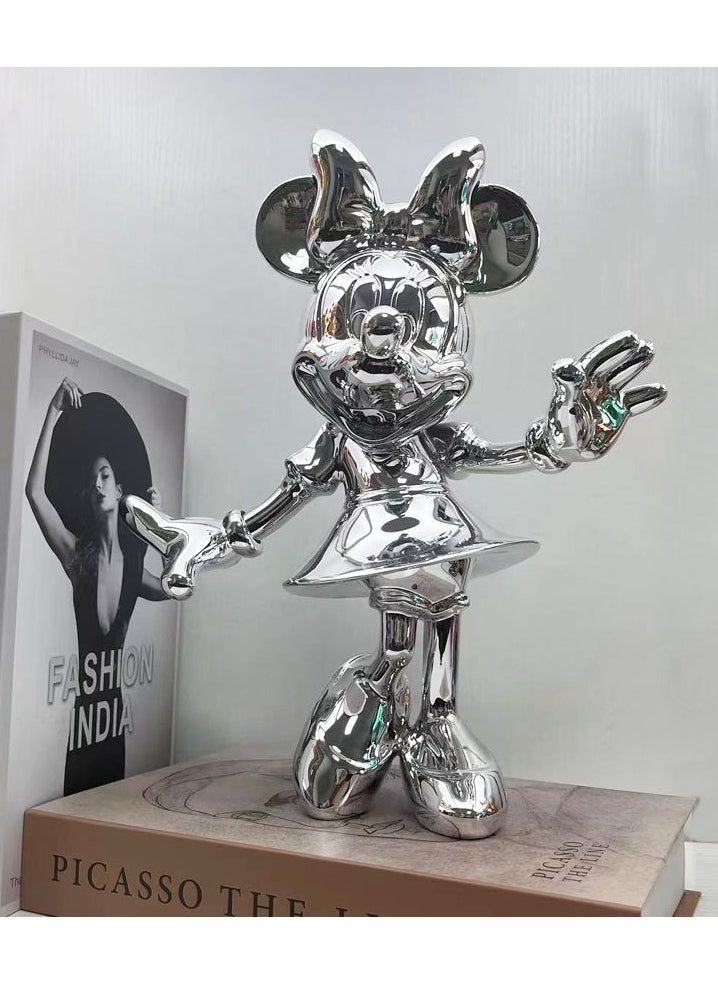 Creative Light Luxury Mickey & Minnie Mouse Doll Decorations - Trendy Cartoon Ornaments for Living Room, Children's Room, and Storefront Displays