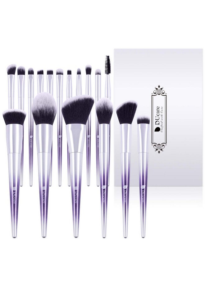 Makeup Brushes Set- Purple, 17 Pcs