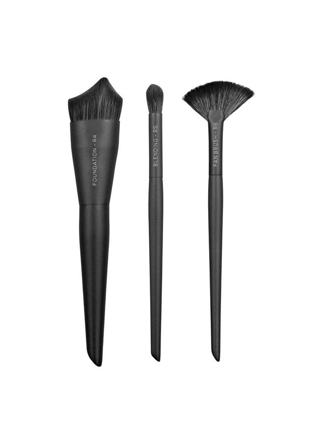 Professional Makeup Brush With Easy-To-Hold, Ultra Soft Bristles For Precise Application & Perfectly Blended Look, Face Combo-2 Set Of 3, 3Pc