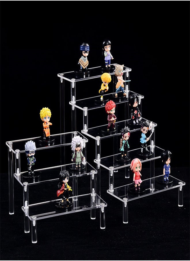 4 Tier Acrylic Risers Display Stand for Cupcake Perfume, Risers Steps Display Shelf with Screwdriver for Amiibo Funko Pops Toy Figures Display Risers Holder Collectibles Decoration