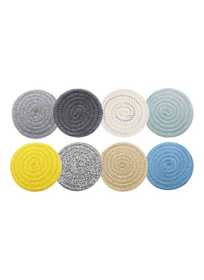 8-Piece Thread Weave Cup Coaster Set Multicolour