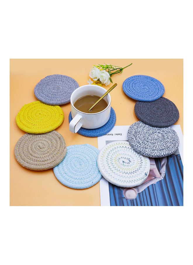 8-Piece Thread Weave Cup Coaster Set Multicolour