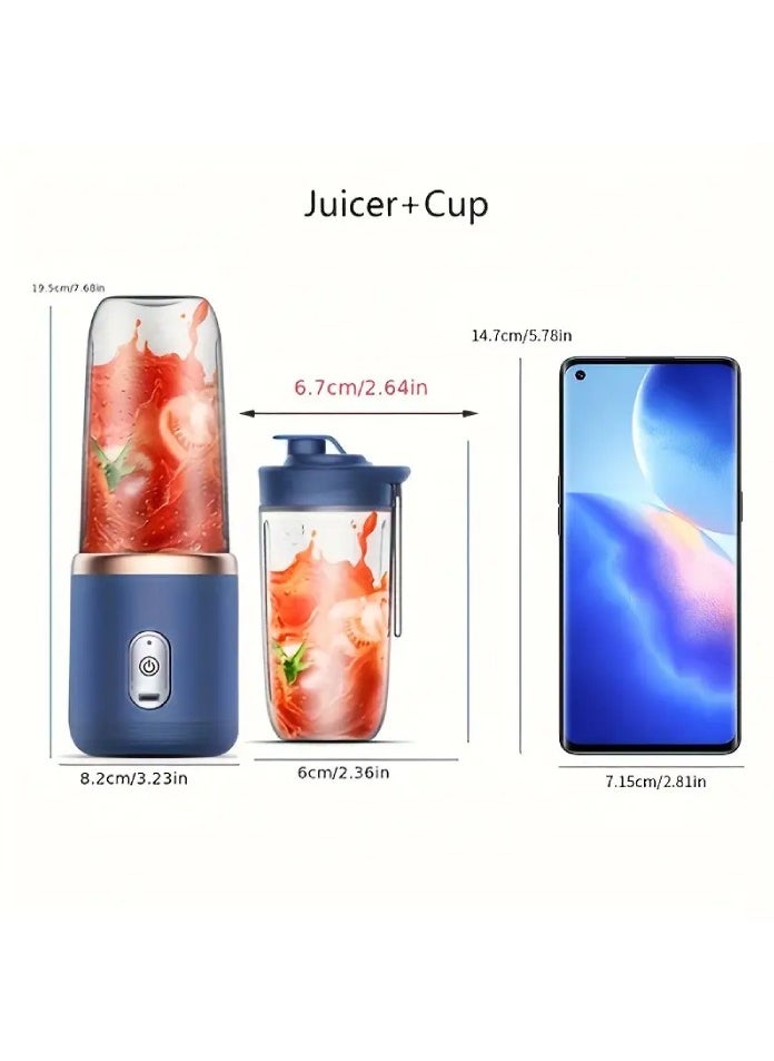 Portable USB-Rechargeable Juicer Cup - Compact, Multi-Functional Blender for Smoothies & Shakes, Ideal for Home & Travel, Student, Juice Cup