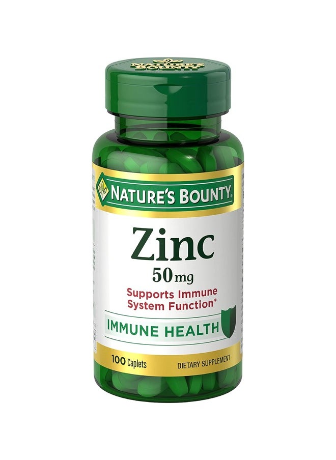 Nature's Bounty Zinc 50mg – Supports Immune System Function & Immune Health | 100 Tablets Dietary Supplement