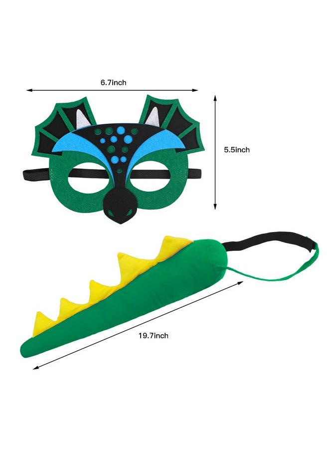 Dinosaur Costume Dinosaur Tail And Mask Set For Kids, Dragon Mask And Tail As Toddler Dress-Up Dinosaur For Party