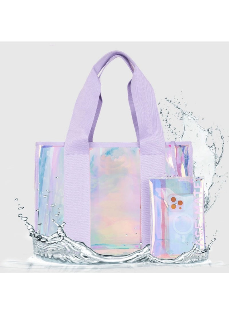 Colorful PVC Holographic  Bag laser-effect- Women's Handheld Crossbody Bag -Large Capacity Waterproof Beach Bag Fashion Phone Small Bags