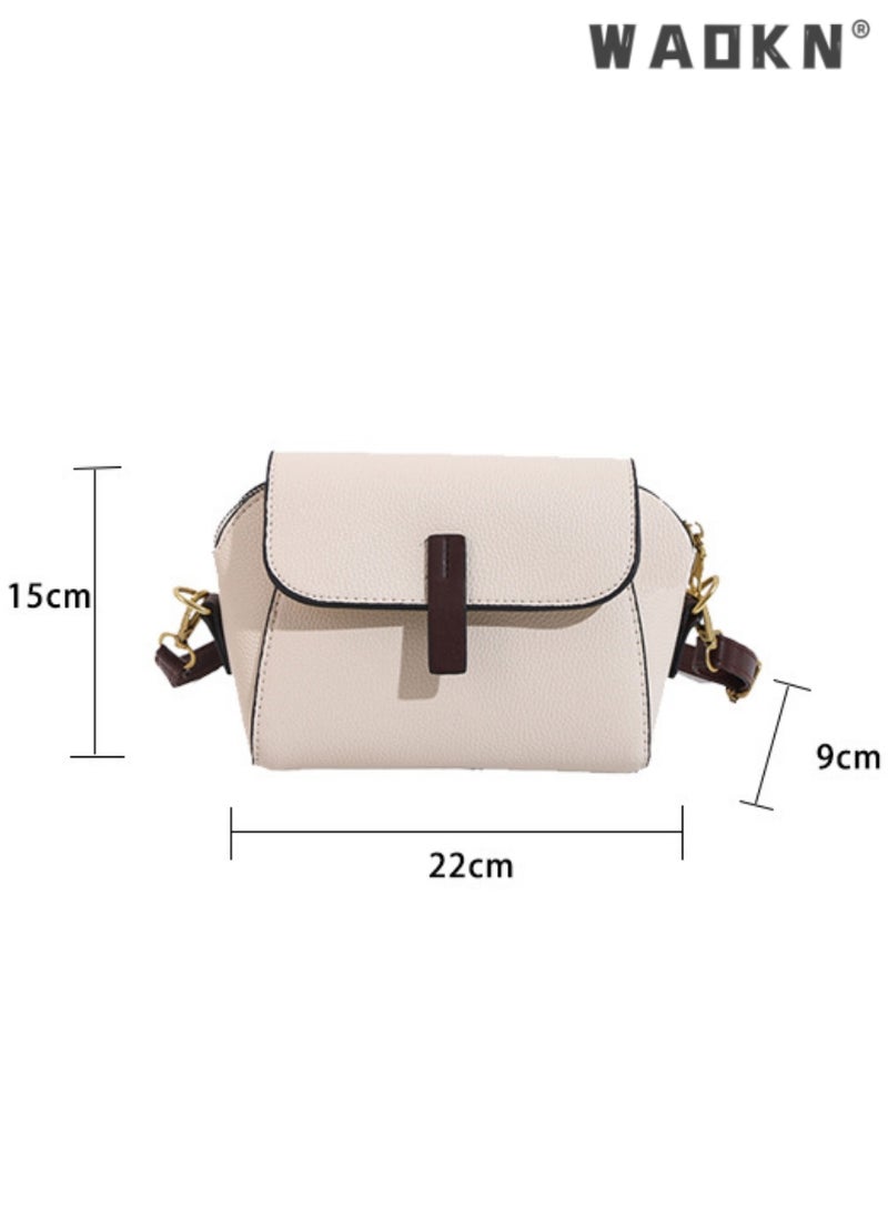 Women's New Fashion Bags Soft Leather Simple Classic Crossbody Bag Double Layer Compartment Magnetic Closure Handbag Shell Bag for Ladies Fashion Purses Multi Pockets Everyday Purse and Handbags