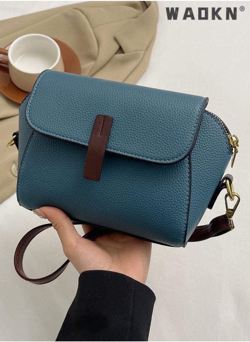 Women's New Fashion Bags Soft Leather Simple Classic Crossbody Bag Double Layer Compartment Magnetic Closure Handbag Shell Bag for Ladies Fashion Purses Multi Pockets Everyday Purse and Handbags