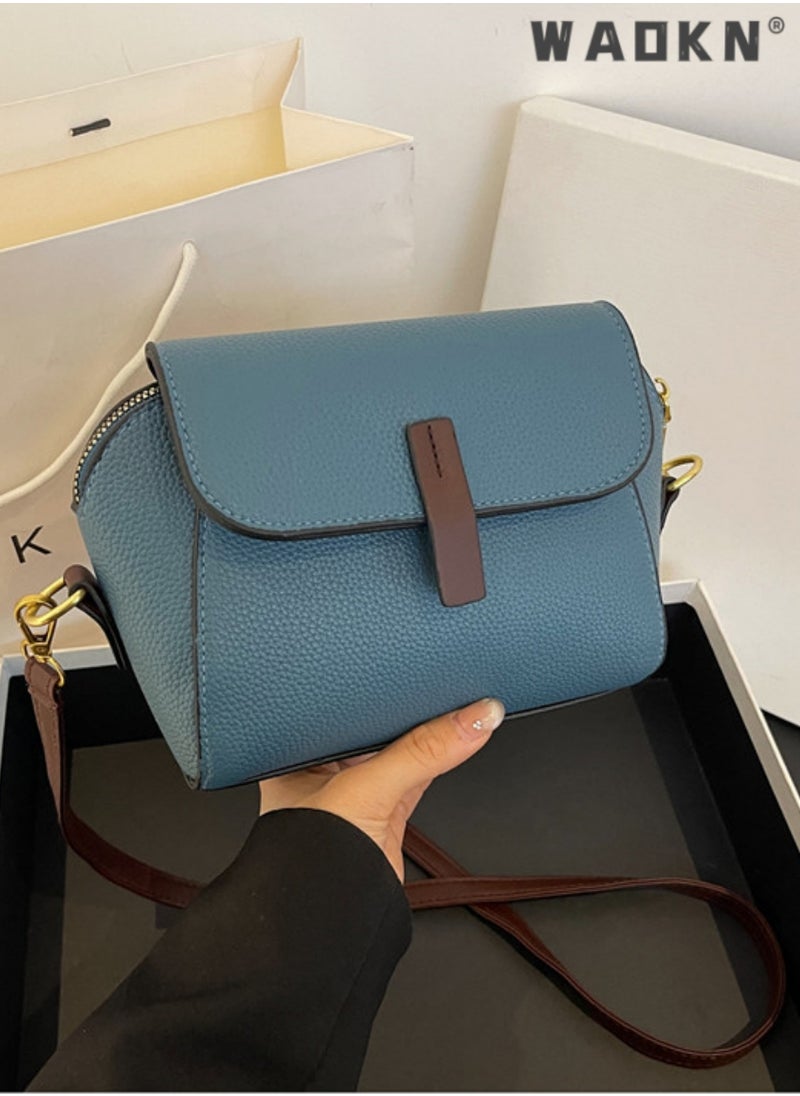 Women's New Fashion Bags Soft Leather Simple Classic Crossbody Bag Double Layer Compartment Magnetic Closure Handbag Shell Bag for Ladies Fashion Purses Multi Pockets Everyday Purse and Handbags