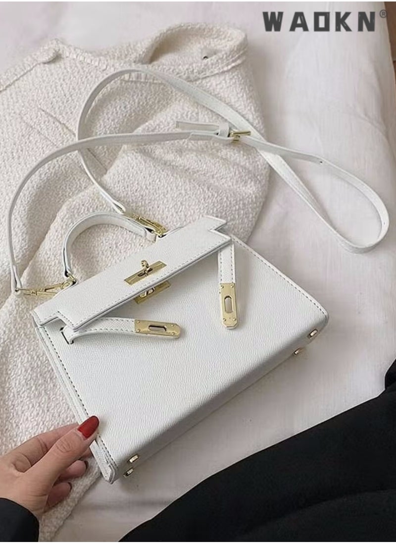 Retro Handle Satchel with Detachable Strap for Women Satchel Handbag Shoulder Handbag,Fashion Elegant Exquisite Multi-pocket Charm High-Quality Fabric Large Capacity Handbag for Mother/Friend Gift