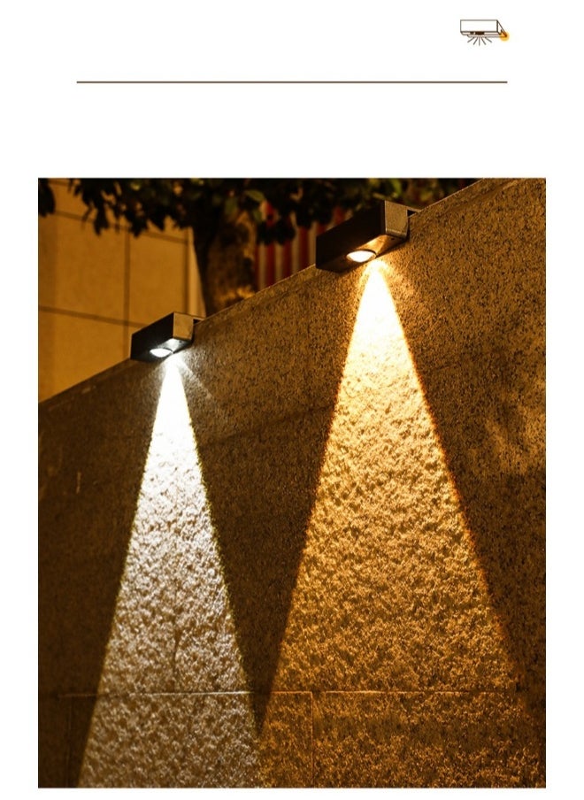 Super bright solar wall lamp outdoor garden yard layout wall lamp home courtyard atmosphere lamp（White light）