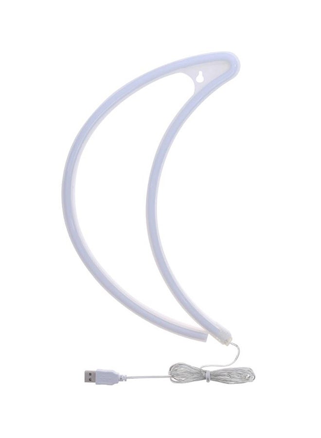 LED Neon Moon Decorative Light White 29cm