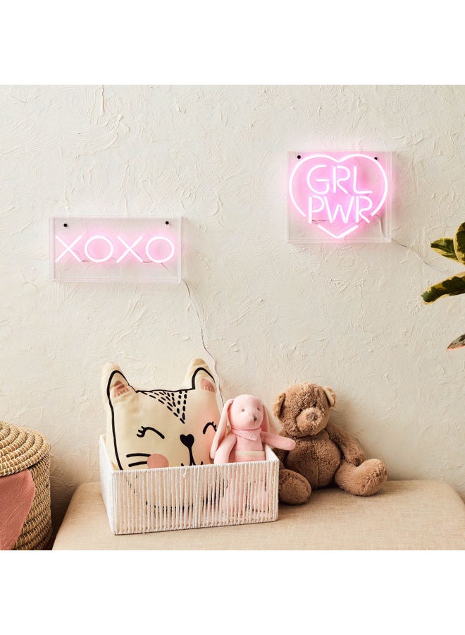 XOXO Shape LED Neon Wall Light Without Front Board Pink 15 x 30cm